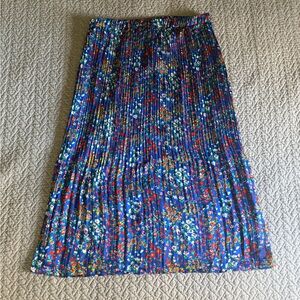 Rachel Zoe Blue Floral Midi Skirt